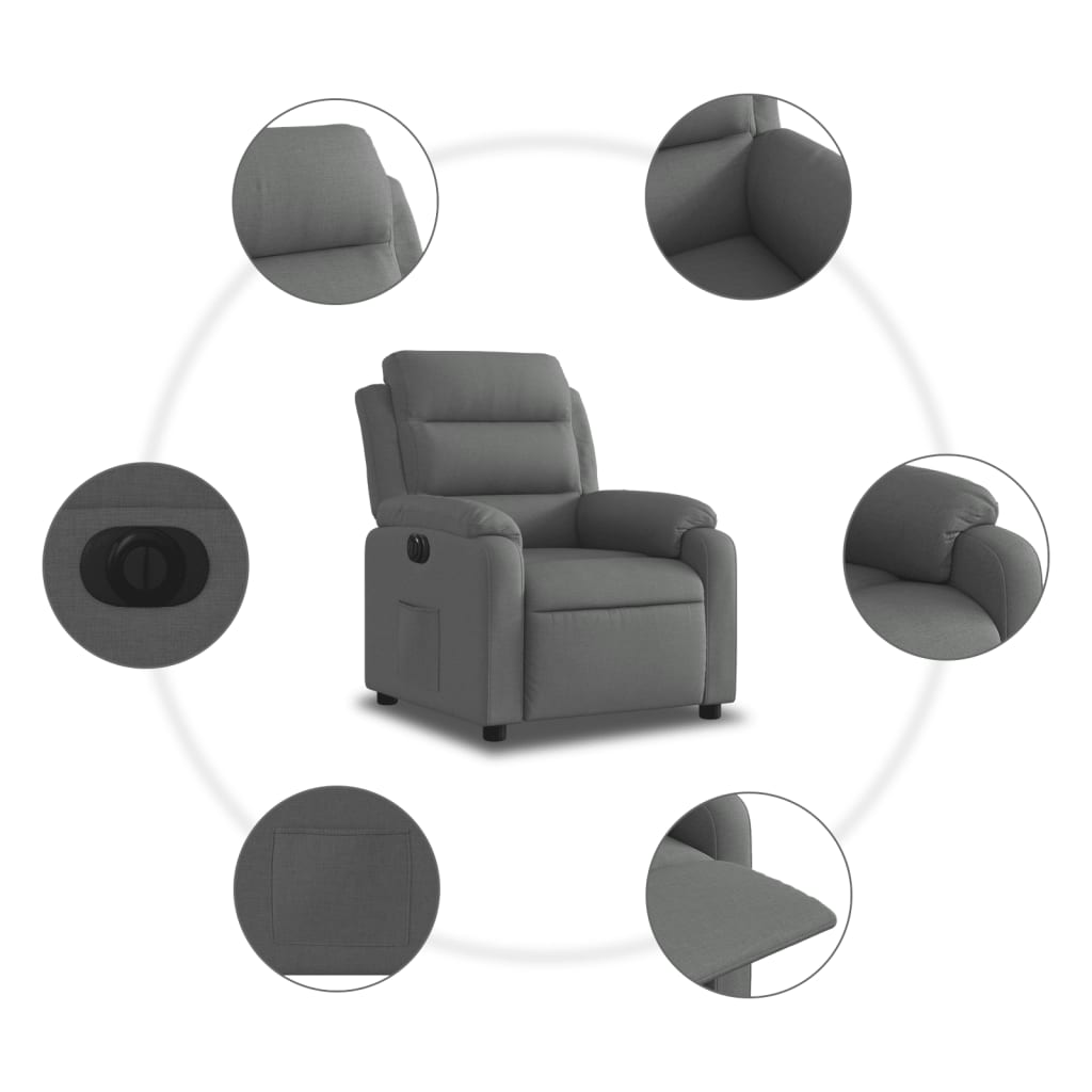 Fauteuil Stof Donkergrijs Nee Elektrisch verstelbaar