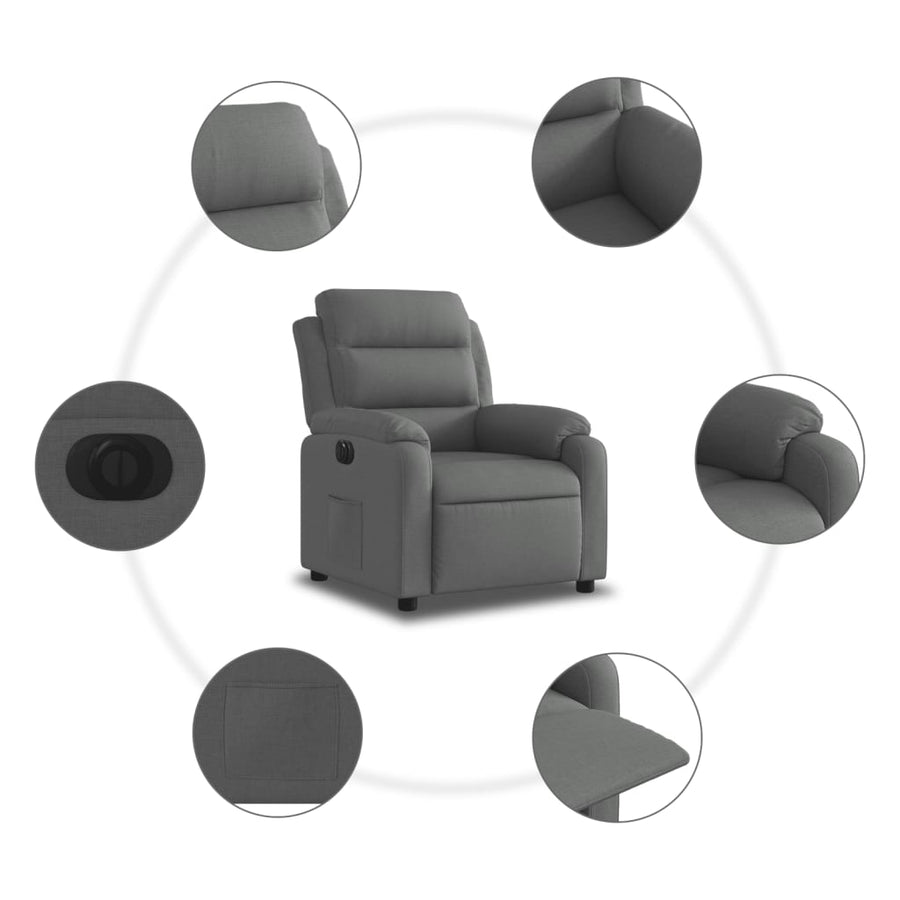 Fauteuil Stof Donkergrijs Nee Elektrisch verstelbaar