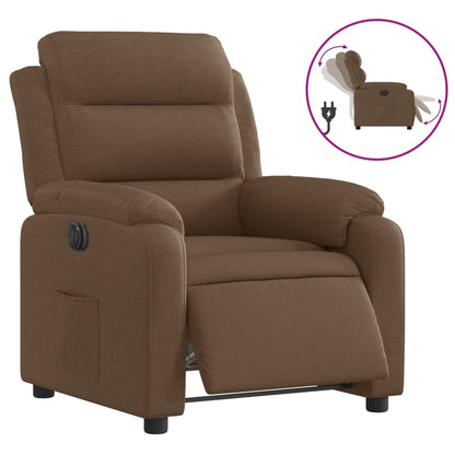Fauteuil verstelbaar elektrisch stof bruin