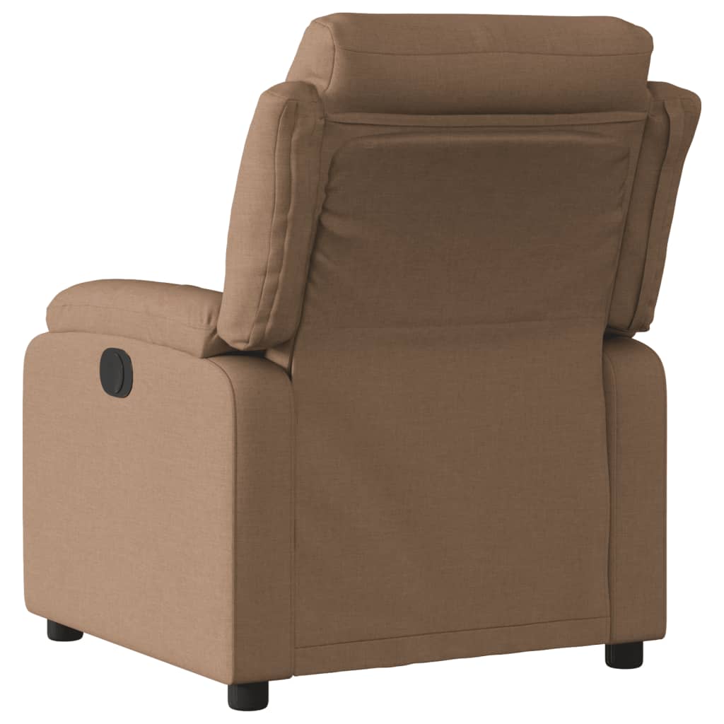 Fauteuil verstelbaar elektrisch stof bruin