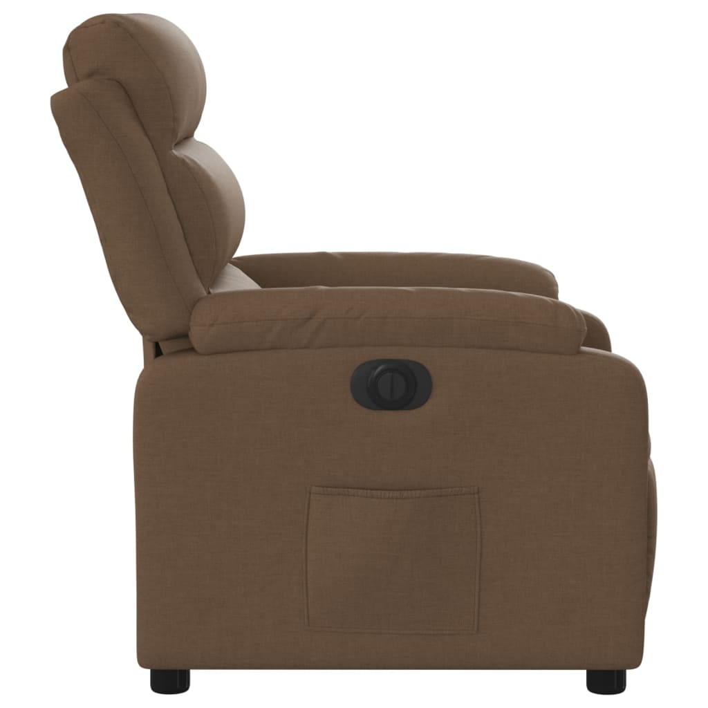 Fauteuil verstelbaar elektrisch stof bruin