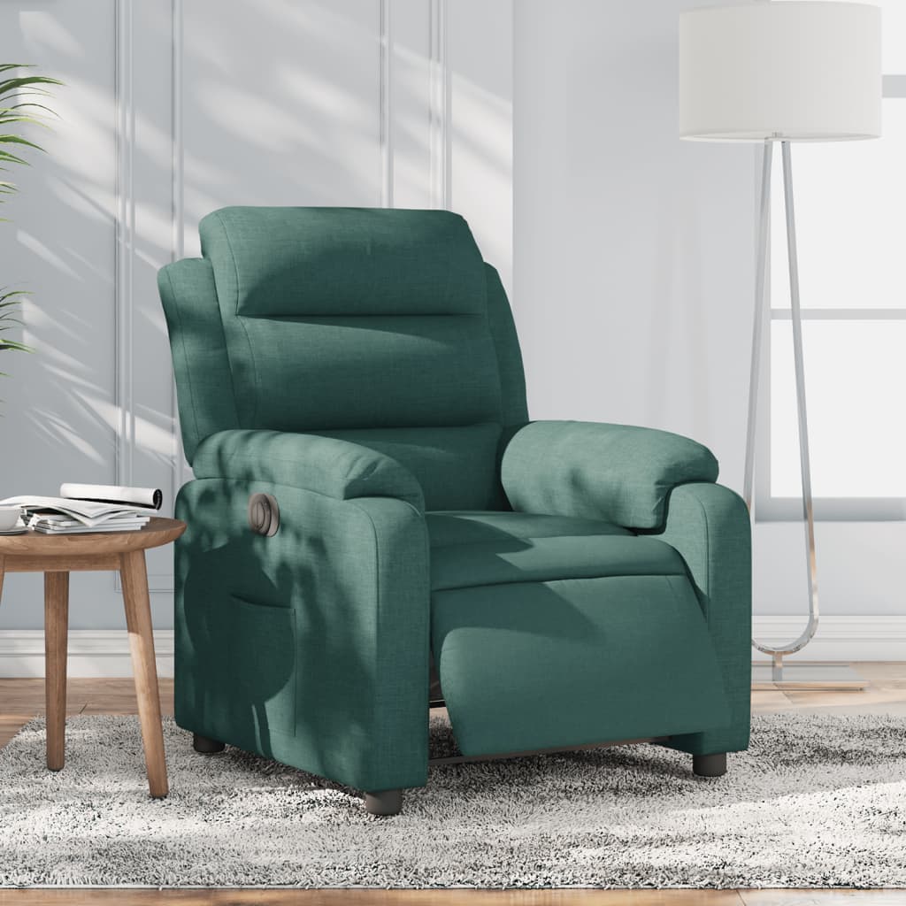 Fauteuil verstelbaar elektrisch stof donkergroen