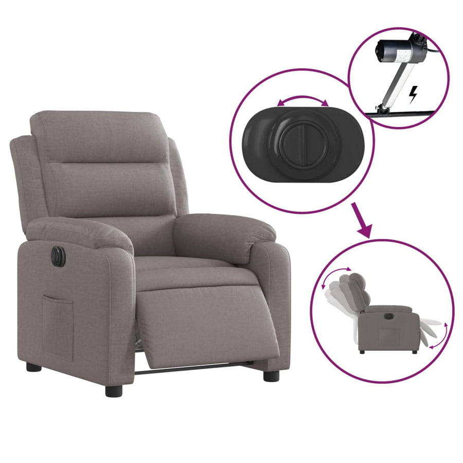 Fauteuil Verstelbaar Elektrisch Stof Taupe Nee Elektrisch verstelbaar