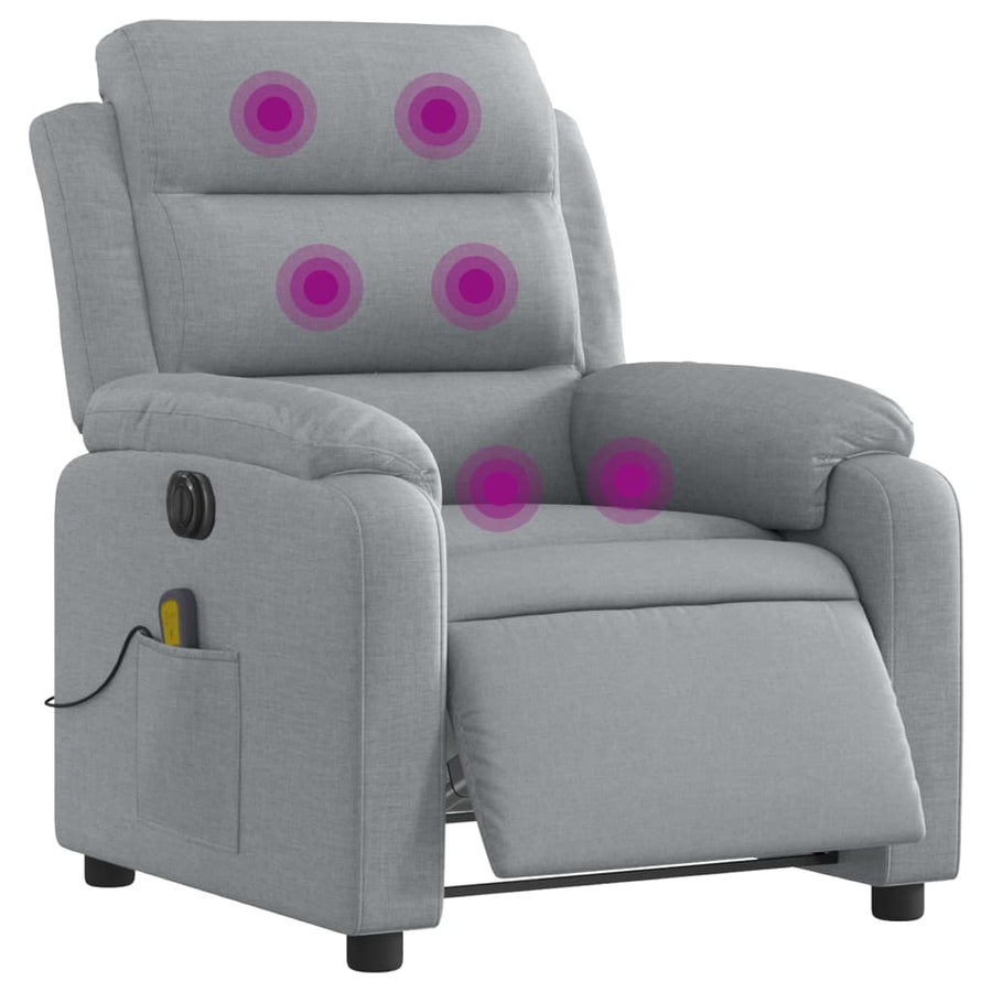 Massagestoel Stof Lichtgrijs Ja Elektrisch verstelbaar