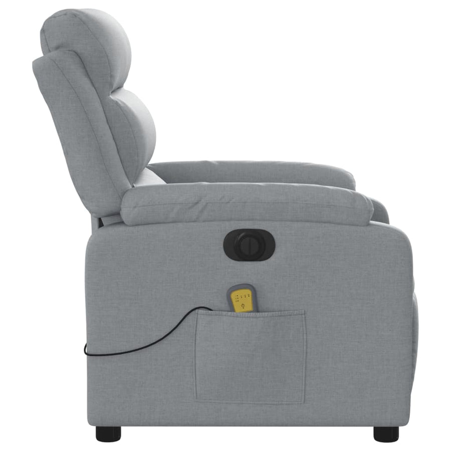 Massagestoel Stof Lichtgrijs Ja Elektrisch verstelbaar
