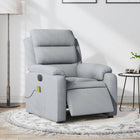 Electric adjustable massage chair fabric light gray