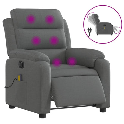 Massagestoel Stof Donkergrijs Ja Elektrisch verstelbaar