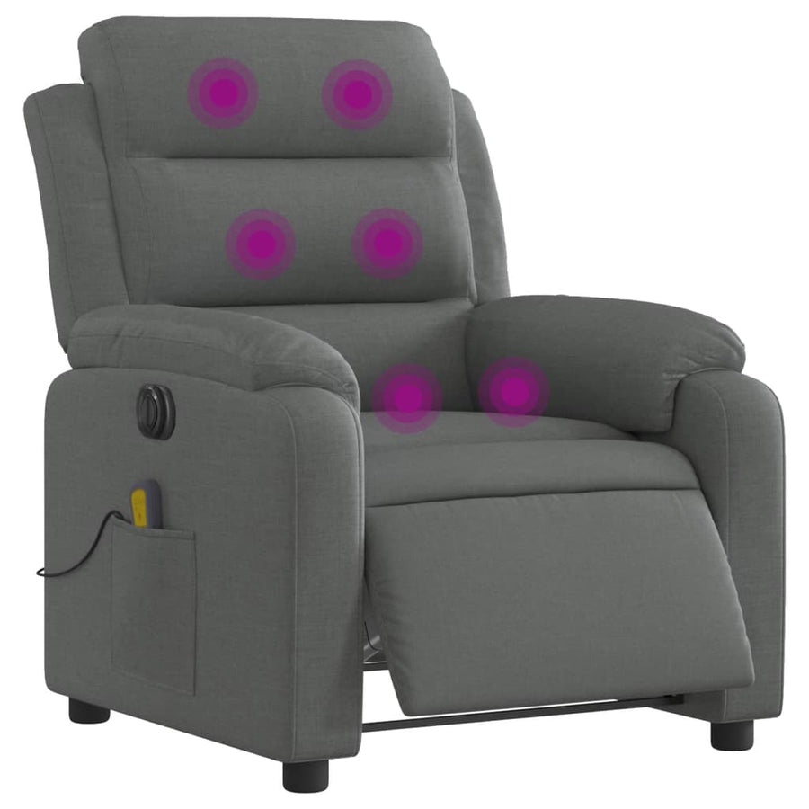 Massagestoel Stof Donkergrijs Ja Elektrisch verstelbaar