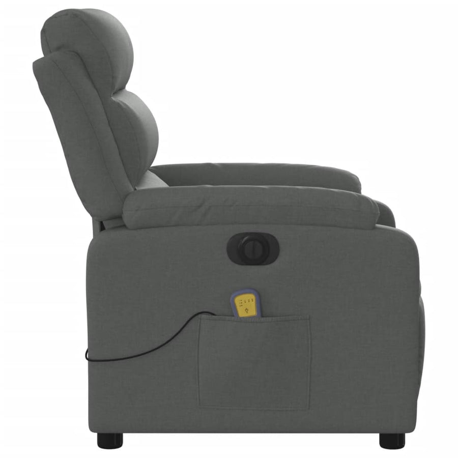 Massagestoel Stof Donkergrijs Ja Elektrisch verstelbaar