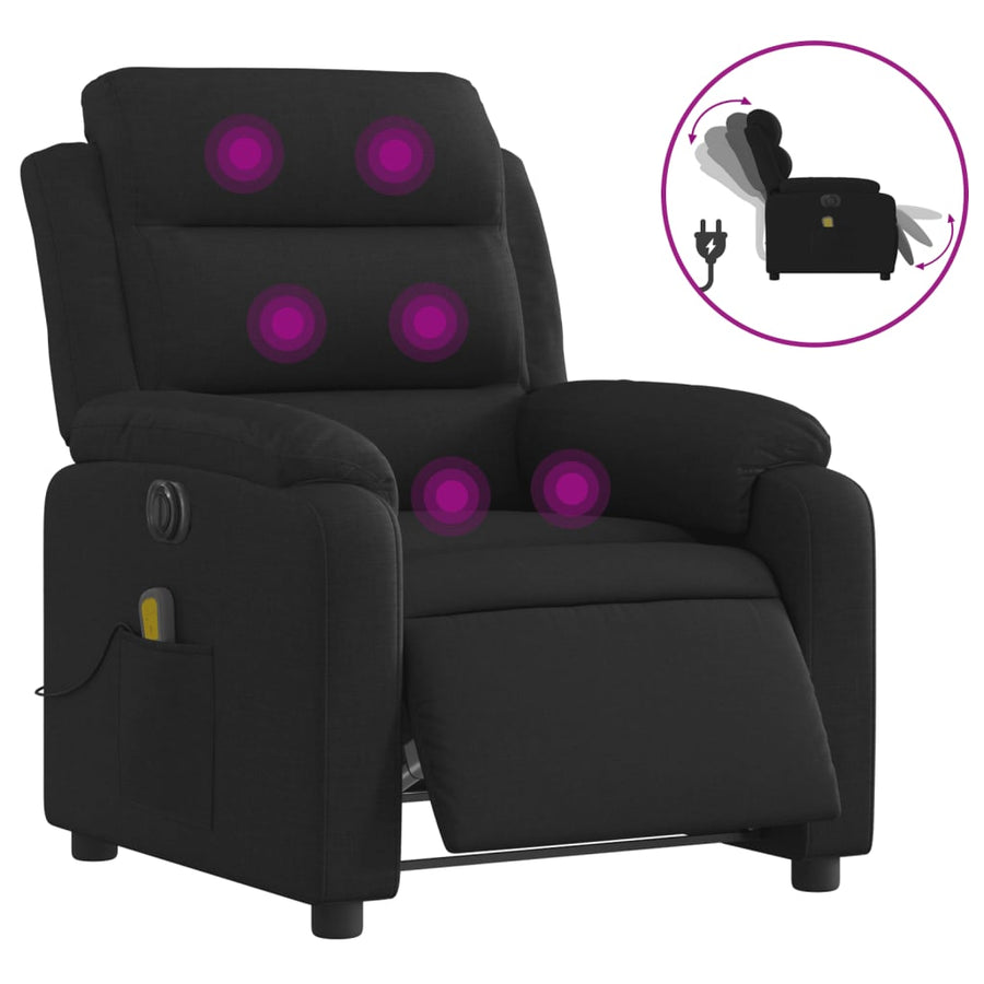 Massagestoel Stof Zwart Ja Elektrisch verstelbaar