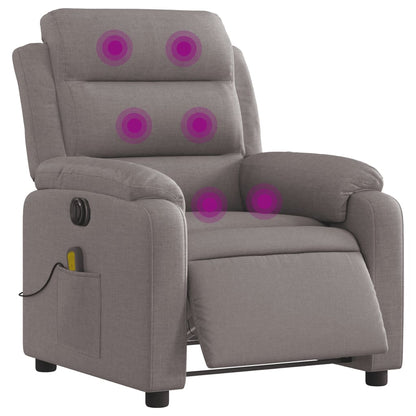 Massagestoel Stof Taupe Ja Elektrisch verstelbaar