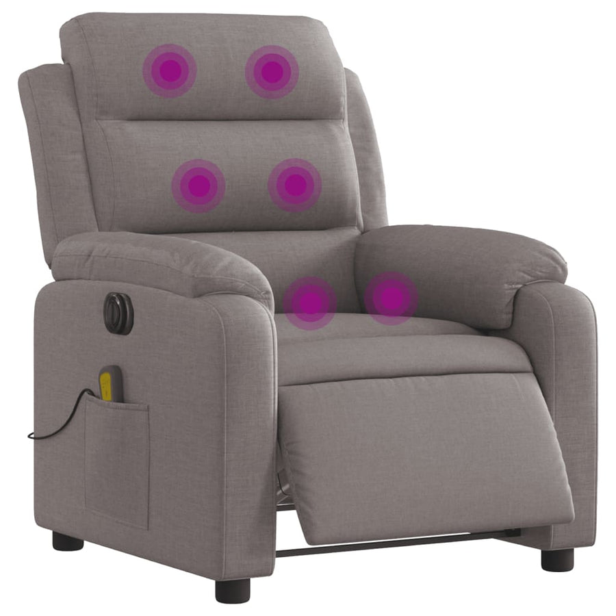 Massagestoel Stof Taupe Ja Elektrisch verstelbaar