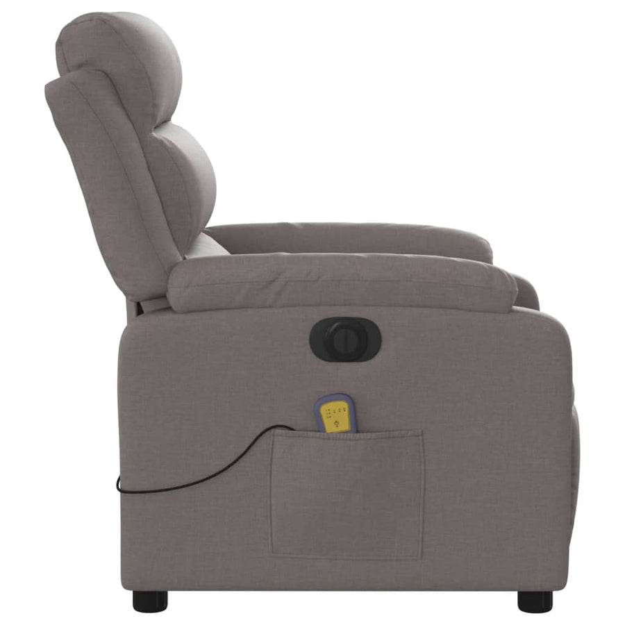 Massagestoel Stof Taupe Ja Elektrisch verstelbaar