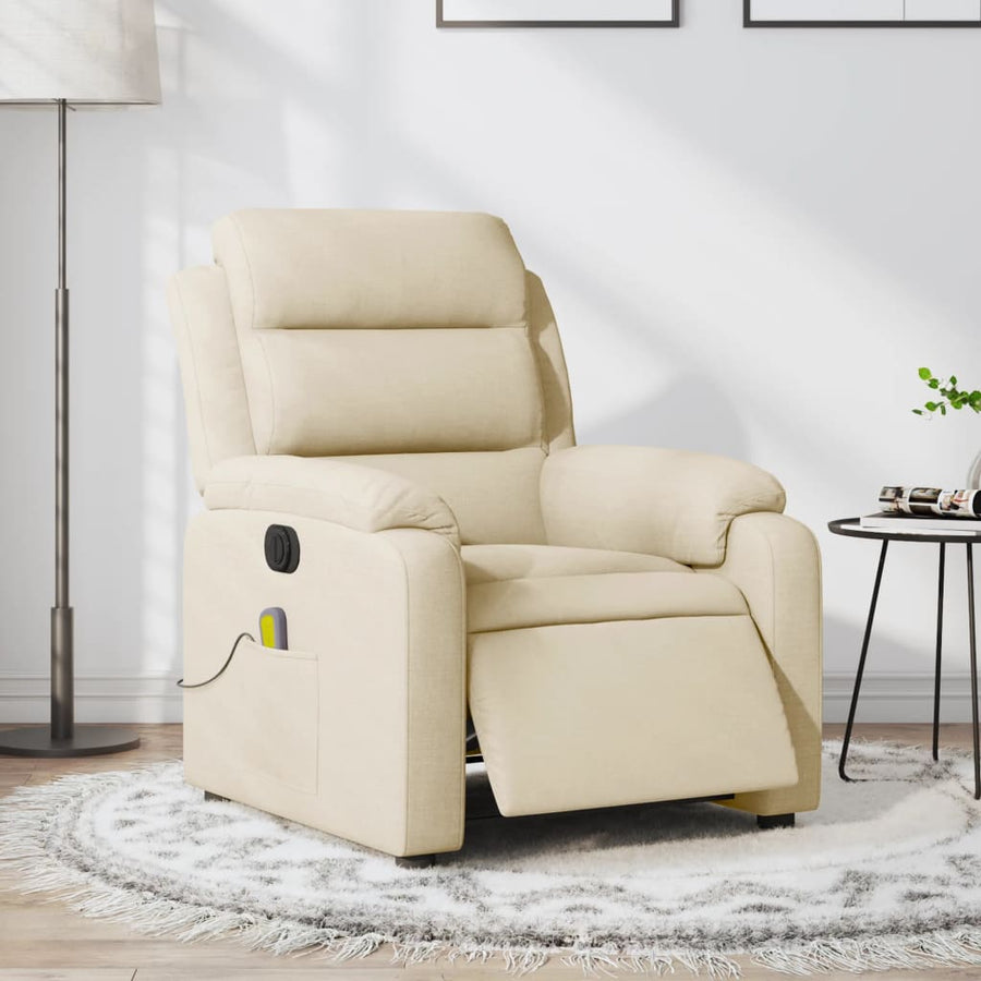 Massagestoel Stof Kleurig Crème Ja Elektrisch verstelbaar