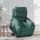 Adjustable stand-up massage chair dark green fabric