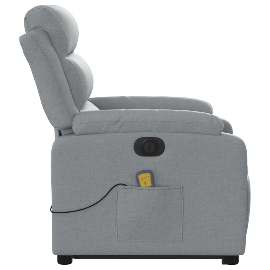 Sta-Op-Massagestoel Stof Lichtgrijs Ja Elektrisch verstelbaar