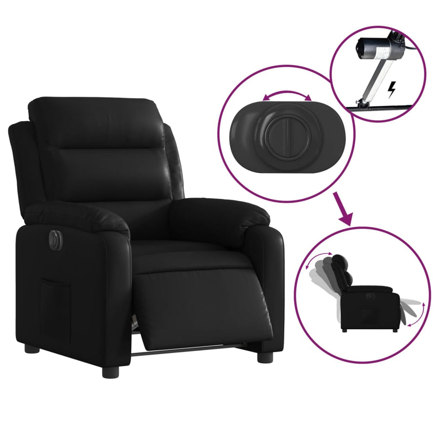 Fauteuil Kunstleer Zwart Nee Elektrisch verstelbaar