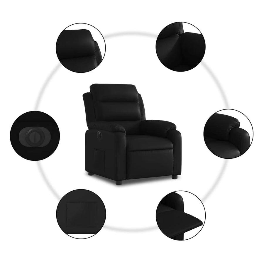 Fauteuil Kunstleer Zwart Nee Elektrisch verstelbaar