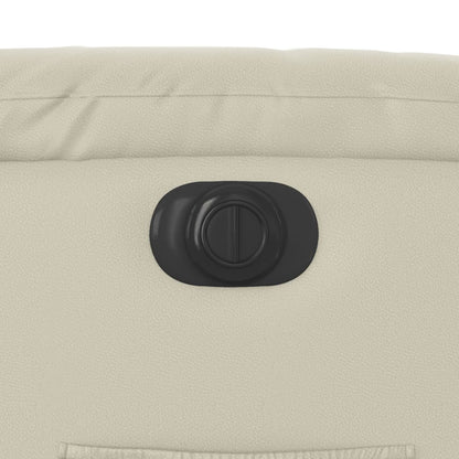 Fauteuil elektrisch verstelbaar kunstleer crèmekleurig