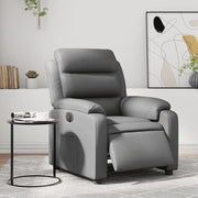 Recliner electric faux leather grey
