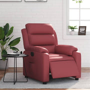 Fauteuil elektrisch verstelbaar kunstleer wijnrood