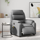 Massage chair adjustable electric faux leather grey