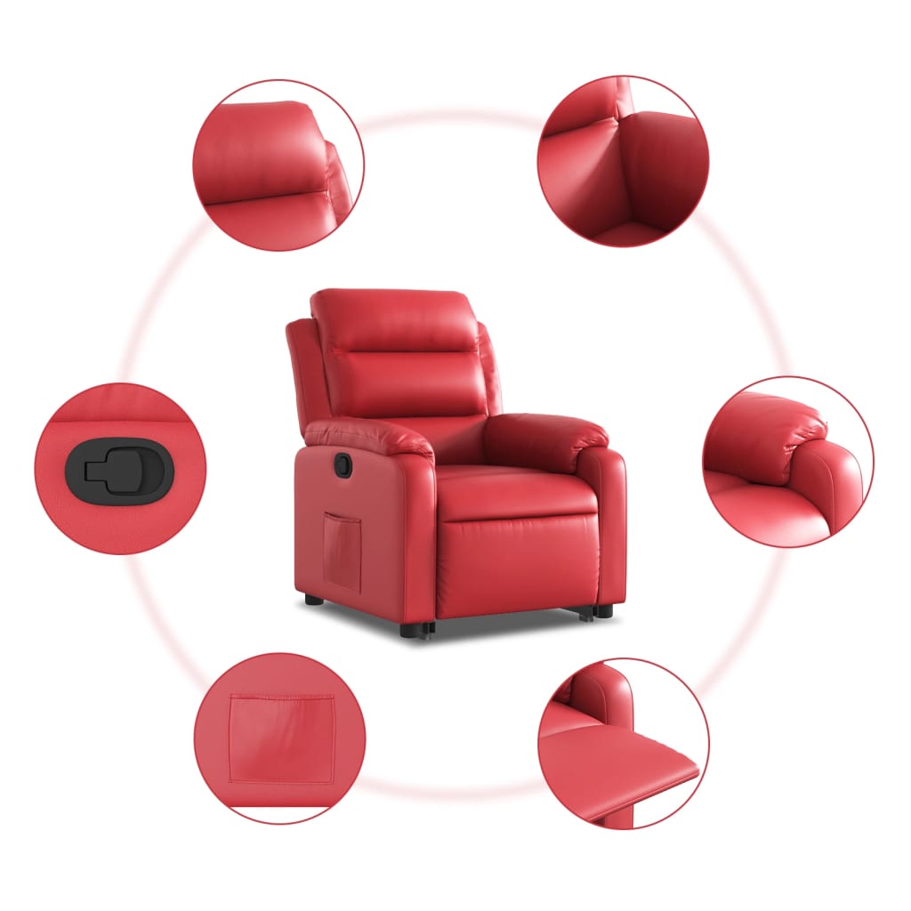 Sta-op-stoel kunstleer rood