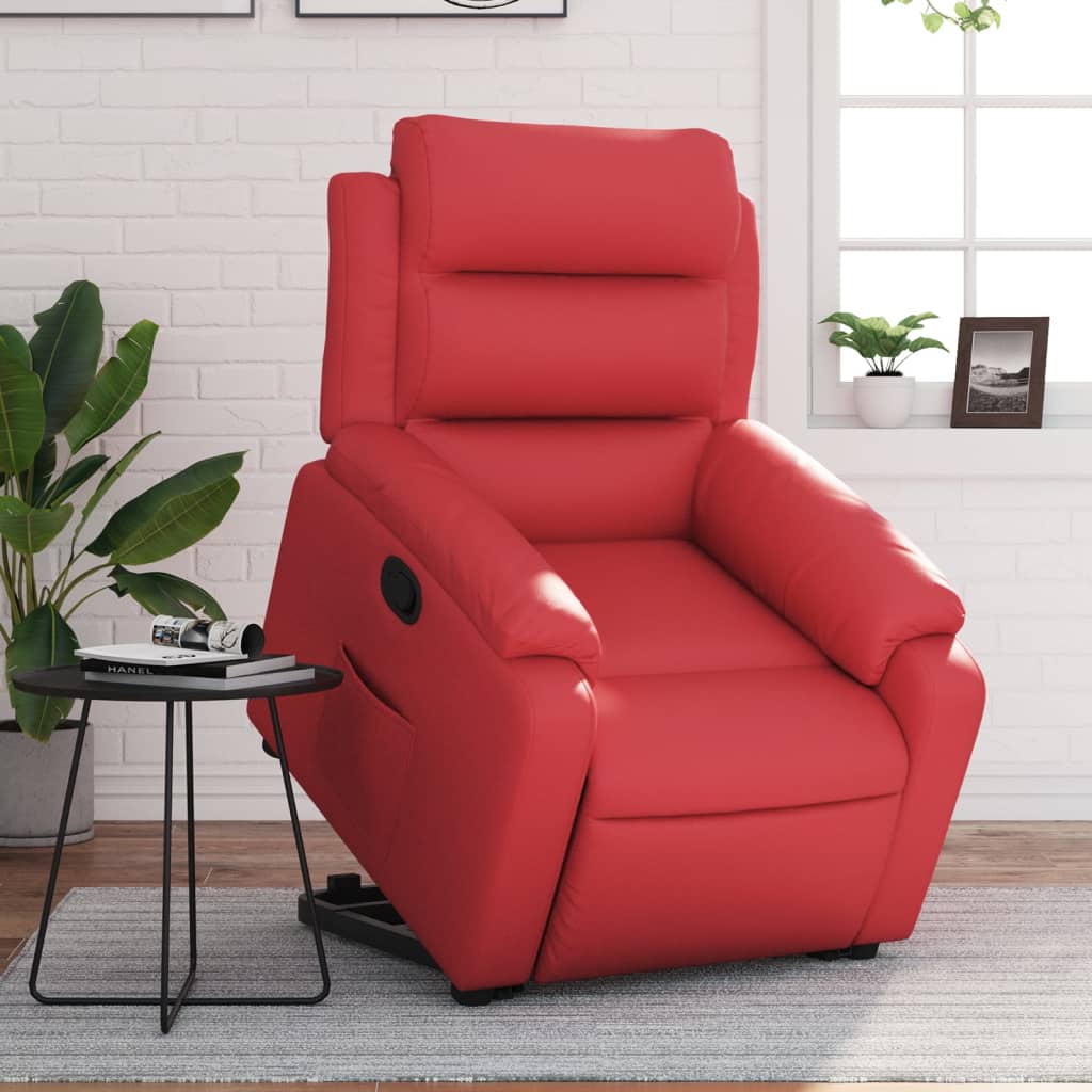 Sta-op-stoel kunstleer rood