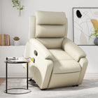 Recliner massage chair adjustable faux leather cream