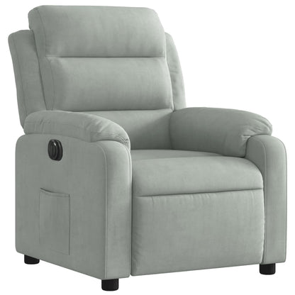 Fauteuil elektrisch verstelbaar stof lichtgrijs