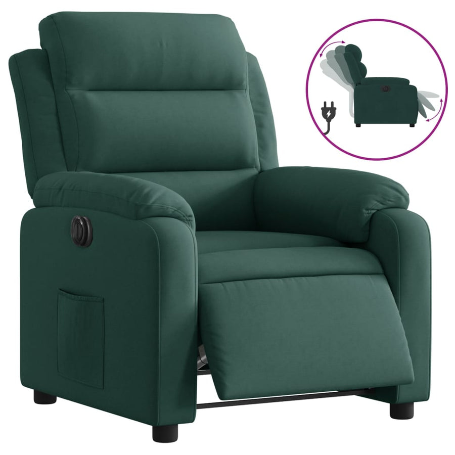 Fauteuil verstelbaar elektrisch stof donkergroen
