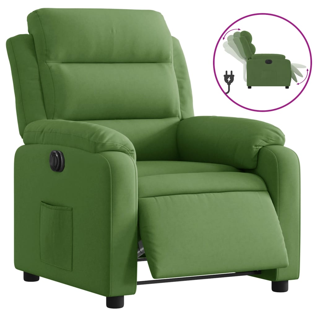 Fauteuil elektrisch verstelbaar fluweel lichtgroen