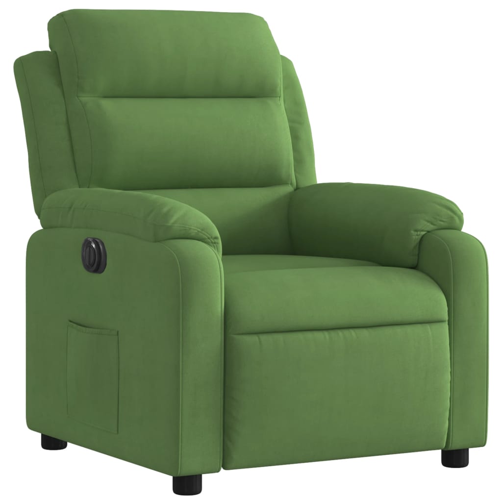 Fauteuil elektrisch verstelbaar fluweel lichtgroen