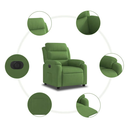 Fauteuil elektrisch verstelbaar fluweel lichtgroen