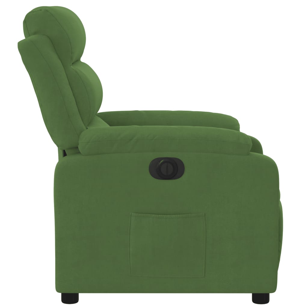 Fauteuil elektrisch verstelbaar fluweel lichtgroen
