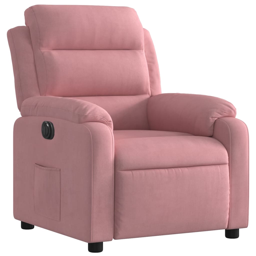Fauteuil elektrisch fluweel roze