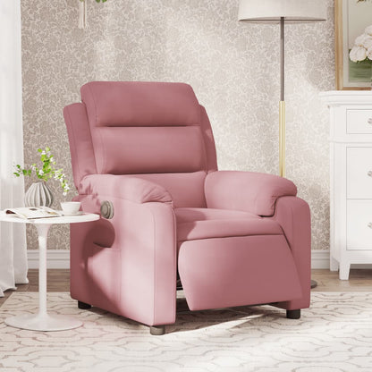 Fauteuil elektrisch fluweel roze