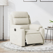 Fauteuil elektrisch verstelbaar stof crèmekleurig