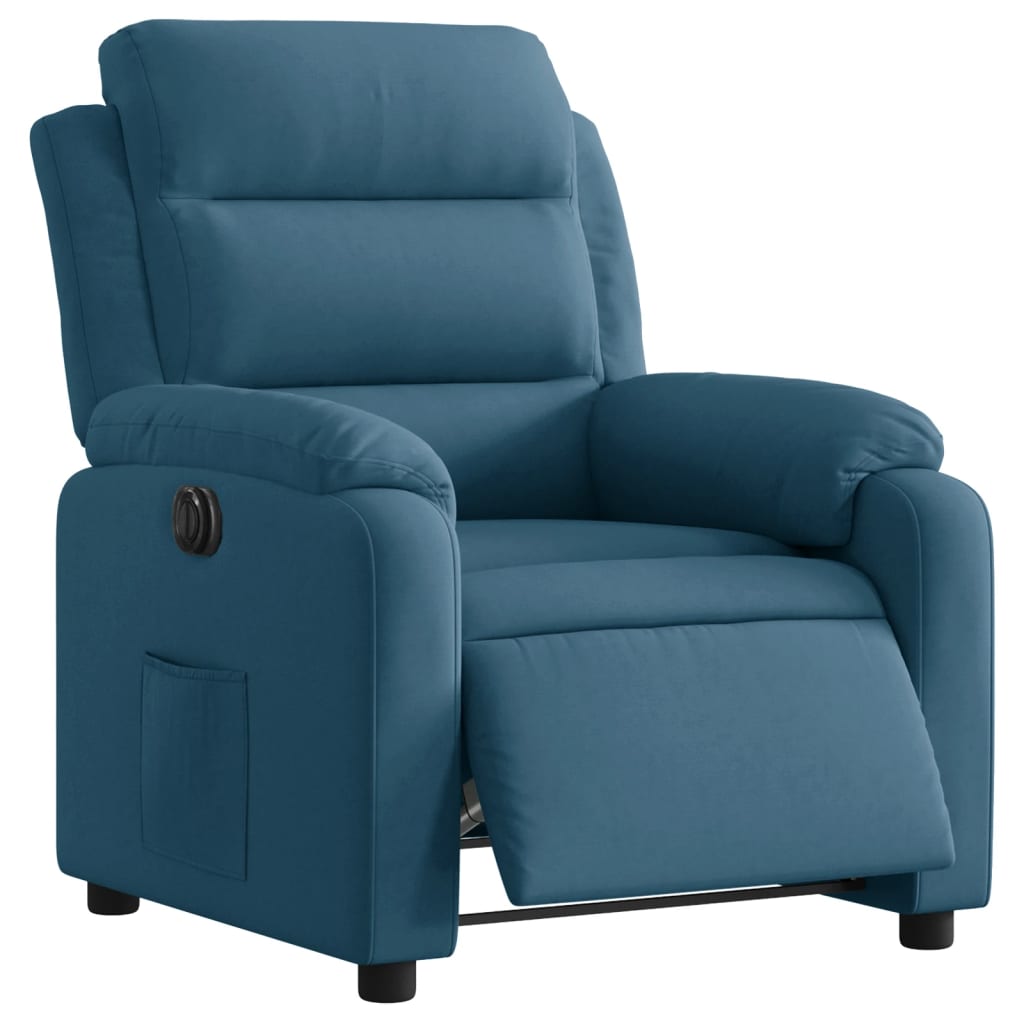 Fauteuil Fluweel Blauw Nee Elektrisch verstelbaar