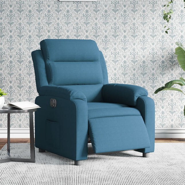 Fauteuil Fluweel Blauw Nee Elektrisch verstelbaar