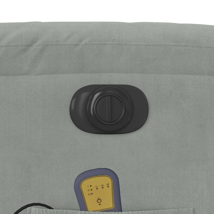 Massagestoel Fluweel Lichtgrijs Ja Elektrisch verstelbaar