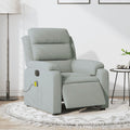 Electric adjustable massage chair velvet light grey