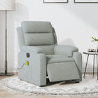 Electric adjustable massage chair velvet light grey