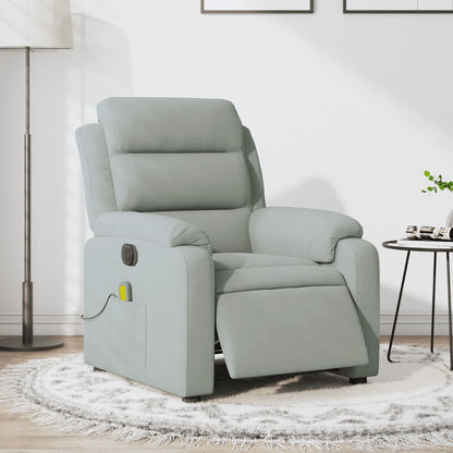 Massagestoel Fluweel Lichtgrijs Ja Elektrisch verstelbaar