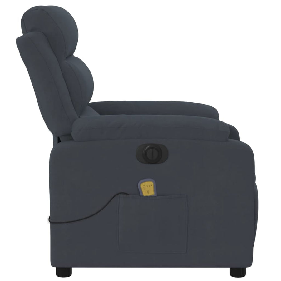 Massagestoel Fluweel Donkergrijs Ja Elektrisch verstelbaar