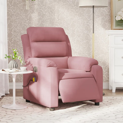 Massagestoel elektrisch verstelbaar fluweel roze