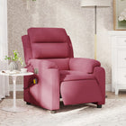 Electric adjustable velvet massage chair wine red