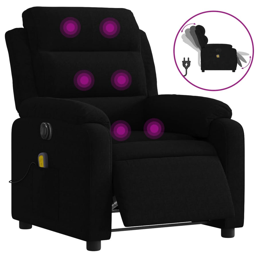 Massagestoel Fluweel Zwart Ja Elektrisch verstelbaar