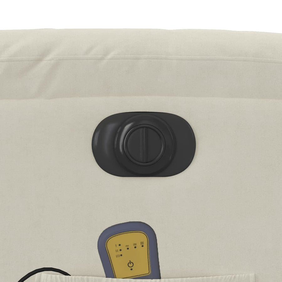 Massagestoel elektrisch verstelbaar fluweel crèmekleurig
