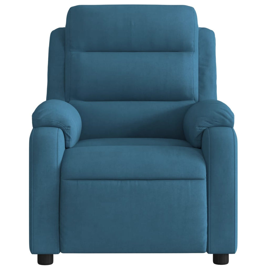Massagestoel Fluweel Blauw Ja Elektrisch verstelbaar